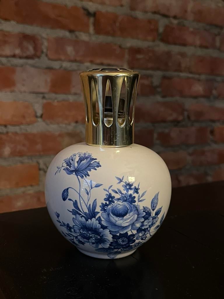 Lampe Berger Paris, wit porselein met blauwe bloemen, Ophalen of Verzenden