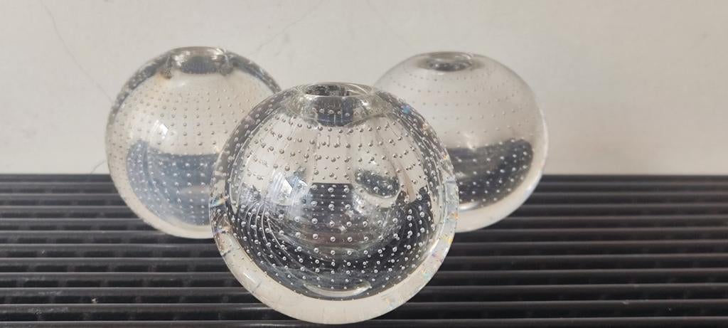 3x midcentury glazen spijkervaasje Copier Leerdam, 7 cm, Antiek en Kunst, Antiek | Glas en Kristal, Ophalen of Verzenden