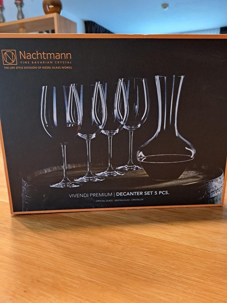 Nachtmann Vivendi Premium decanteerset 5-delig, Huis en Inrichting, Keuken | Servies, Ophalen, Glas of Glazen, Nieuw, Glas