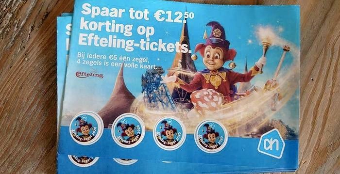 Te koop Efteling kaartjes van AH via de app, Tickets en Kaartjes, Drie personen of meer, Kortingskaart