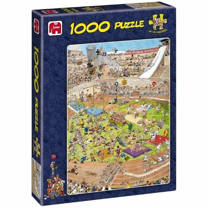 puzzel van haasteren - olympische spelen - 1000 - compleet, Ophalen of Verzenden, 500 t/m 1500 stukjes, Zo goed als nieuw, Legpuzzel