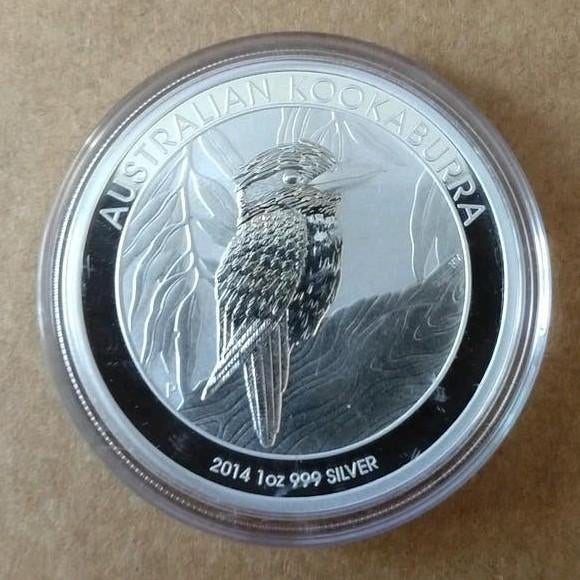 1 oz Zilver Kookaburra munt van 2014 uit Australië, Ophalen of Verzenden, Zilver