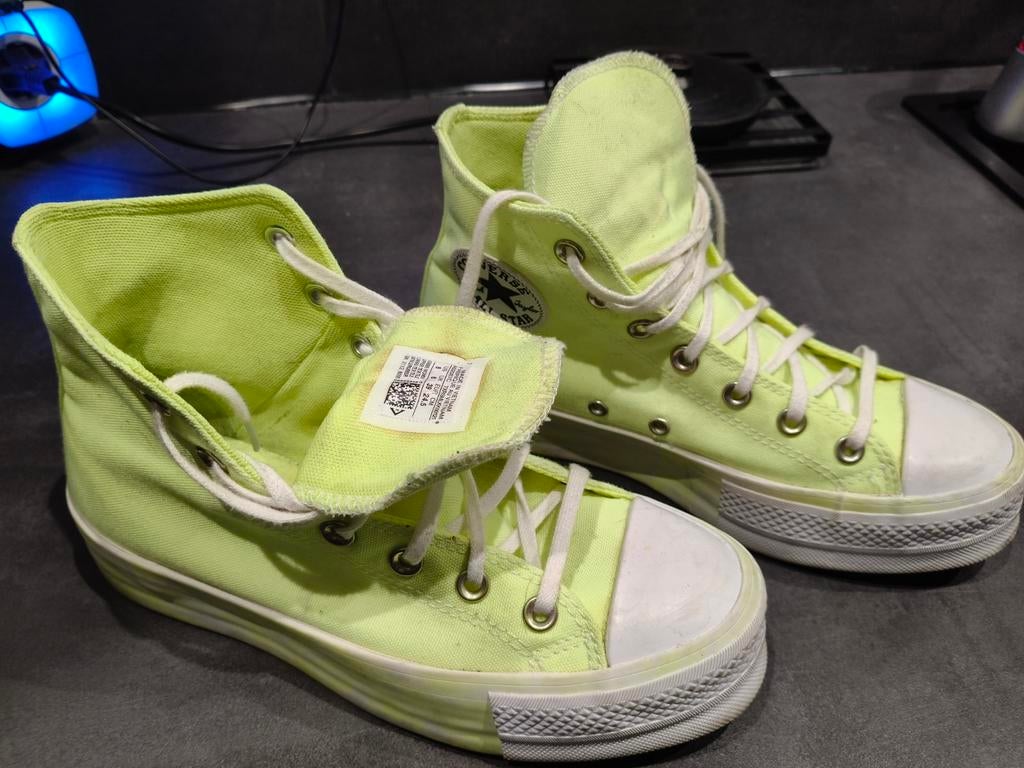 Hoge felgele Converse met dikke zool voor dames, Geel, Converse, Ophalen of Verzenden, Sneakers of Gympen