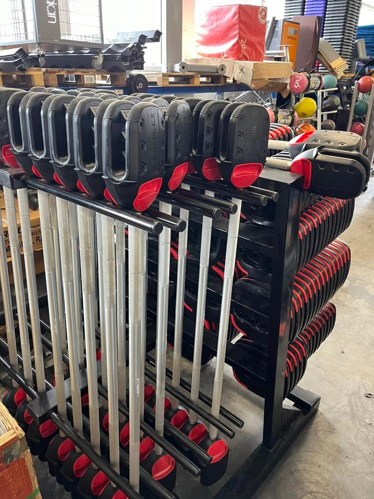 Les mills smartbar rek schijven en stangen, Sport en Fitness, Gebruikt, Smart bar, Les mills, Halterset