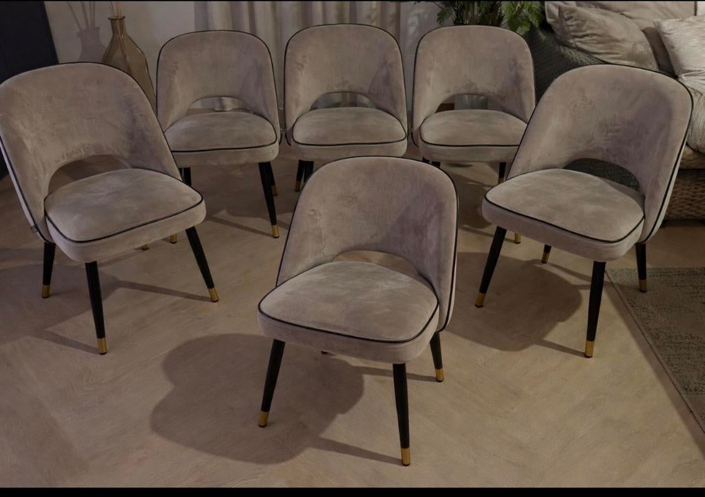 Eichholtz 6 eettafel stoelen, Ophalen, Gebruikt, Vijf, Zes of meer stoelen, Stof