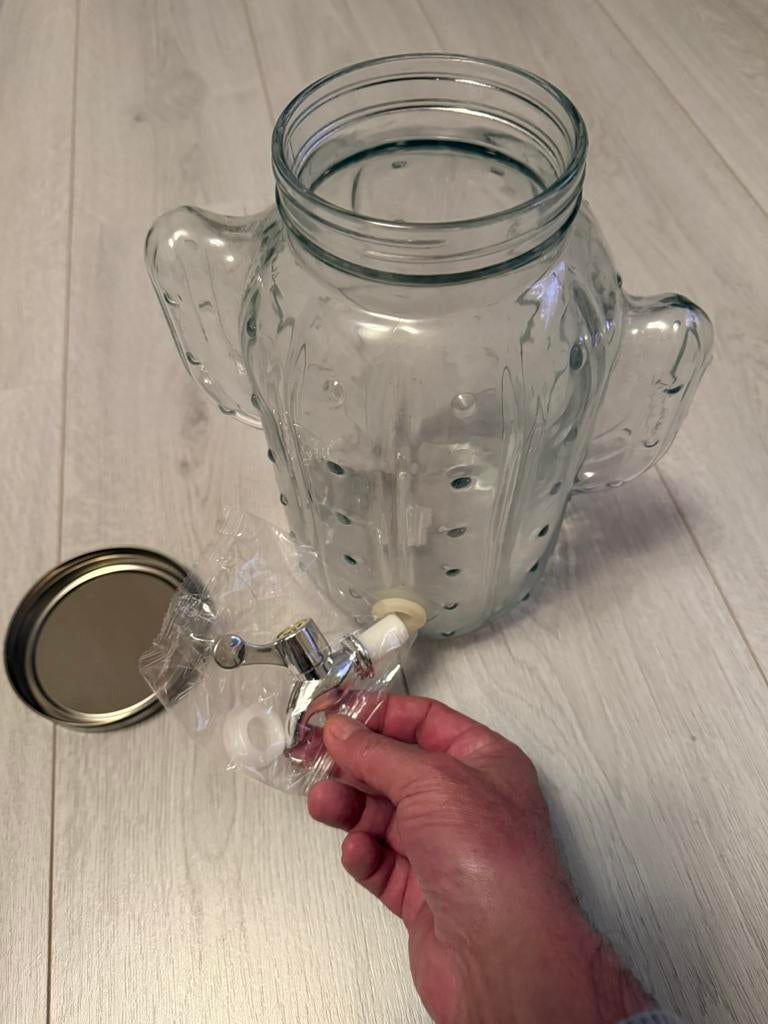 Waterkan glas niew limonade tap, Huis en Inrichting, Ophalen of Verzenden, Nieuw, Glas, Pot, Bus of Blik