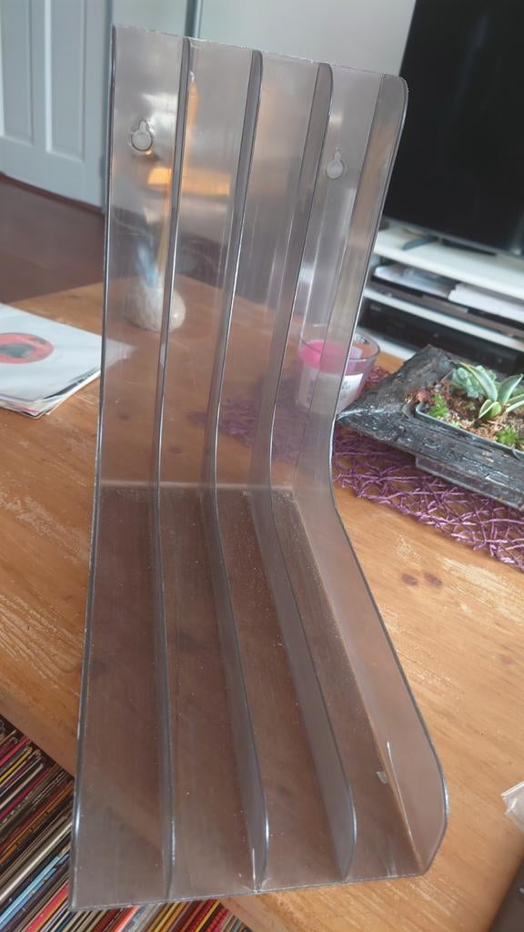 Vintage Retro Platen Standaard voor 50-60 Vinyl LP's, Ophalen of Verzenden, Gebruikt, Kunststof, 25 tot 75 discs