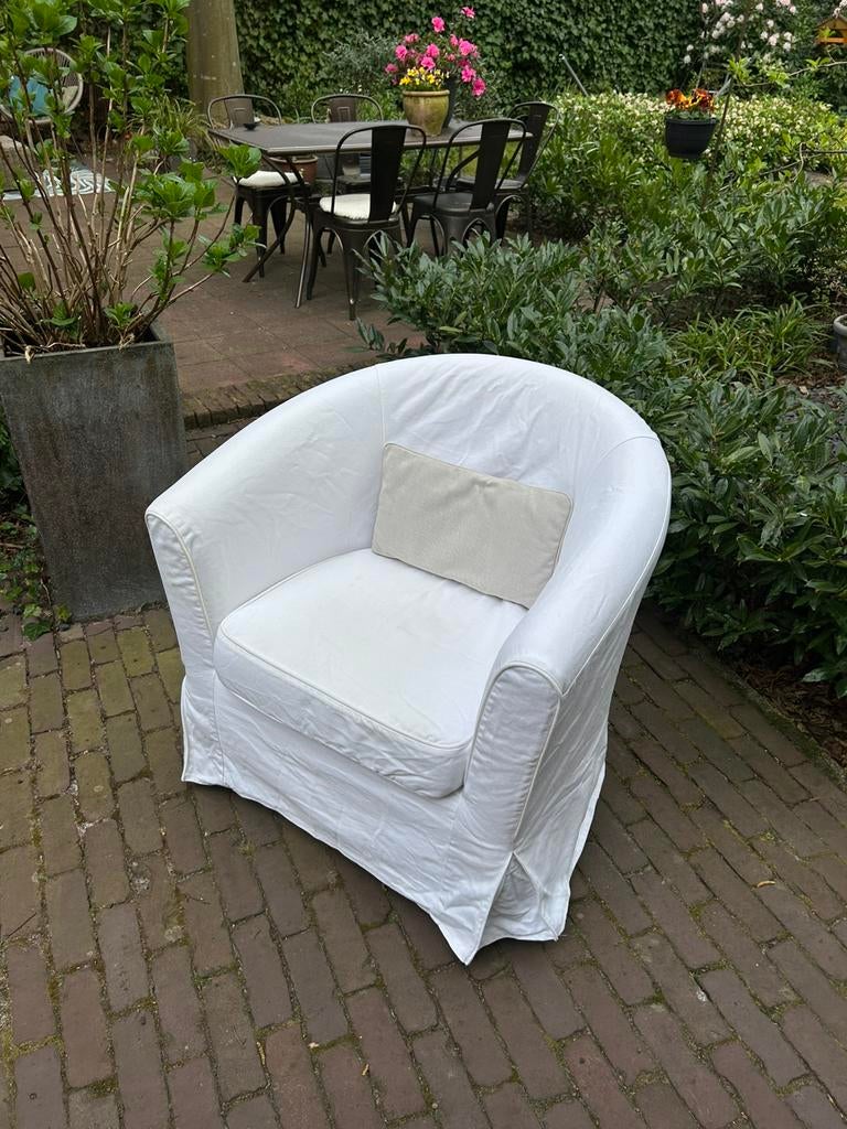 IKEA Tullsta Fauteuil - Witte Stoel - Direct beschikbaar!, Huis en Inrichting, Ophalen, Zo goed als nieuw, 75 tot 100 cm, 50 tot 75 cm