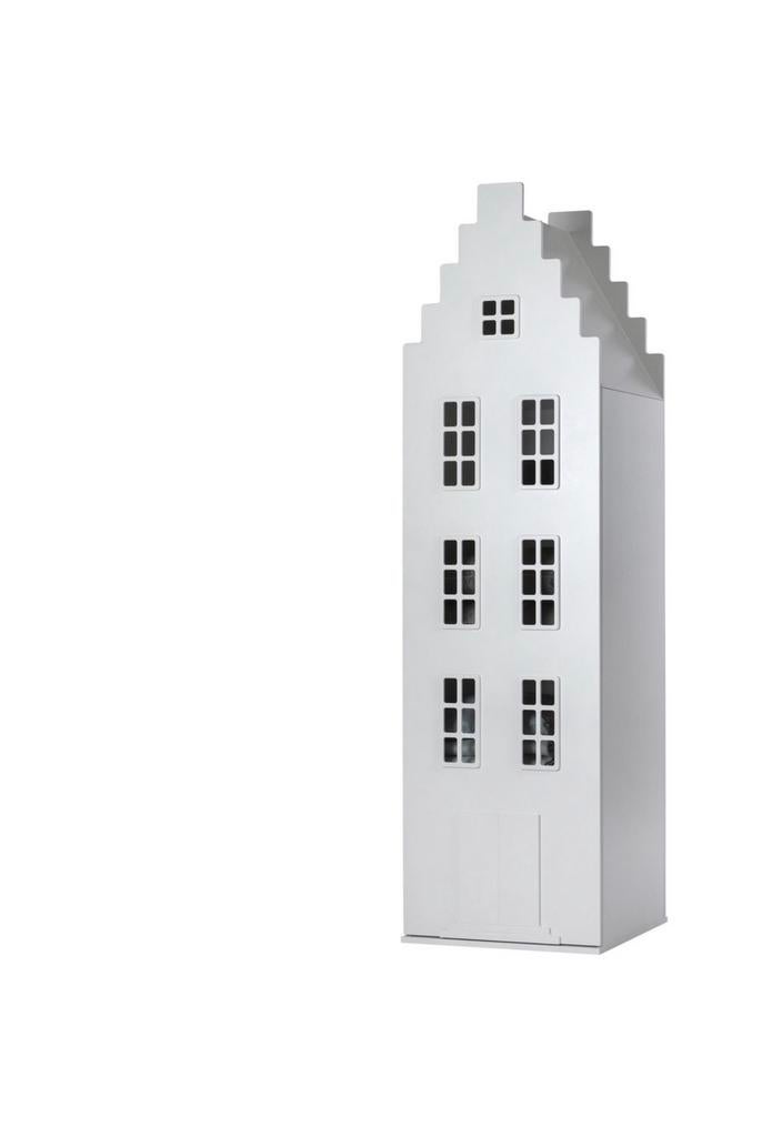 Kast van een huis Trapgevelkast – wit 198x55x55, Huis en Inrichting, Kasten | Kledingkasten, Ophalen, Zo goed als nieuw, 25 tot 50 cm