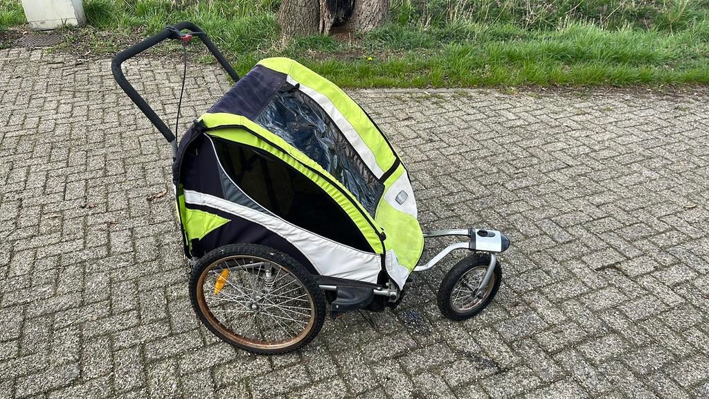 Faster Fietskarvoor met wandeloptie voor 2 kindjes, Fietsen en Brommers, Fietsaccessoires | Aanhangers en Karren, Ophalen, Gebruikt