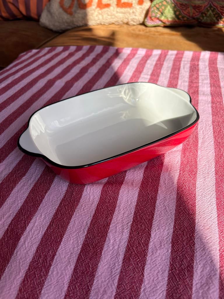 Cabanaz Ovenschaaltje Rood - Vintage Stijl, Ophalen of Verzenden, Zo goed als nieuw