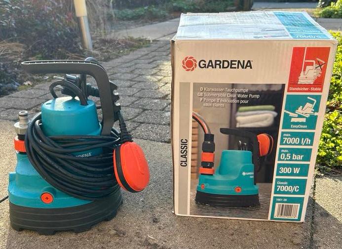 Gardena Classic dompelpomp 7000/C, Tuin en Terras, Waterpompen, Gebruikt, Elektrisch, Dompelpomp, Ophalen