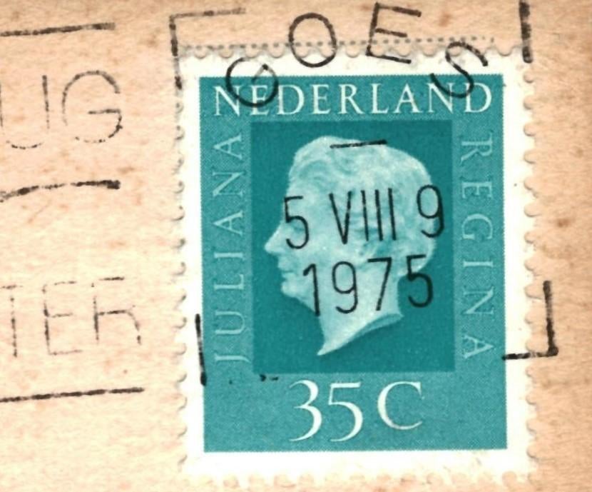 18623 Plompetoren van Koudekerke Zeeland 1975 Gelopen, Verzamelen, Ansichtkaarten | Nederland, Ophalen of Verzenden, 1960 tot 1980