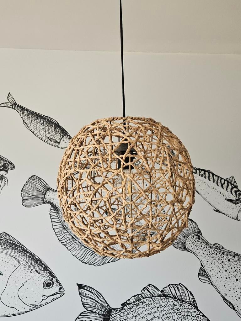 3 Hanglampen van zeegras, Ophalen, Minder dan 50 cm