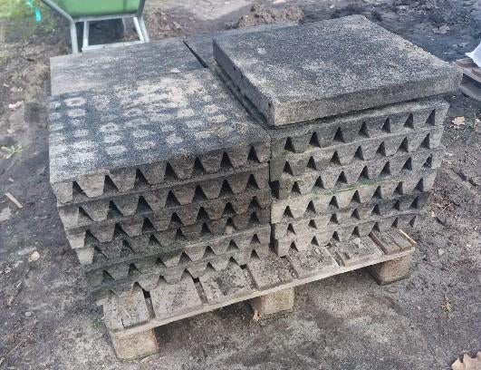 Rubberen tegels, Tuin en Terras, Tegels en Klinkers, Ophalen, Gebruikt, Overige typen, Rubber