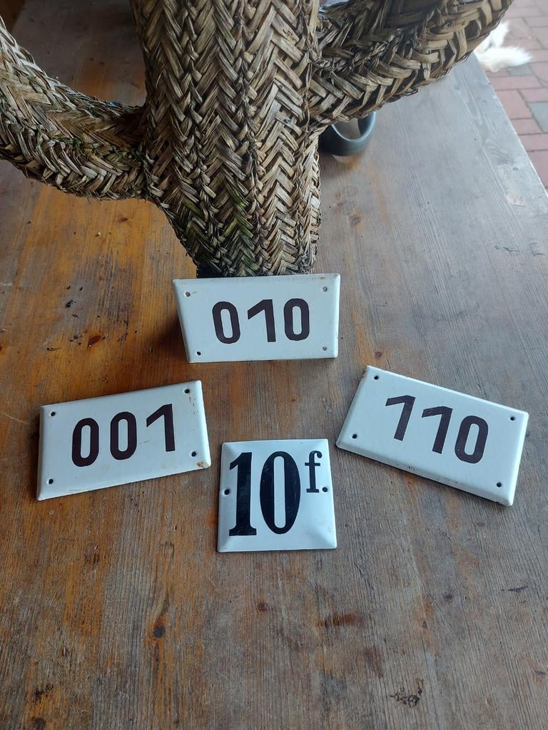 4 x oud emaille bordje Rotterdam ,spoorwegen x10, 010,110, Ophalen of Verzenden