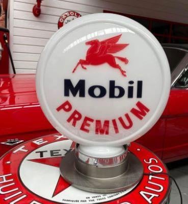Mobil premium glazen benzinepomp globe reclame pomp lamp, Americansaleshop@gmail.com, Mobil, Lichtbak of (neon) lamp, Nieuw