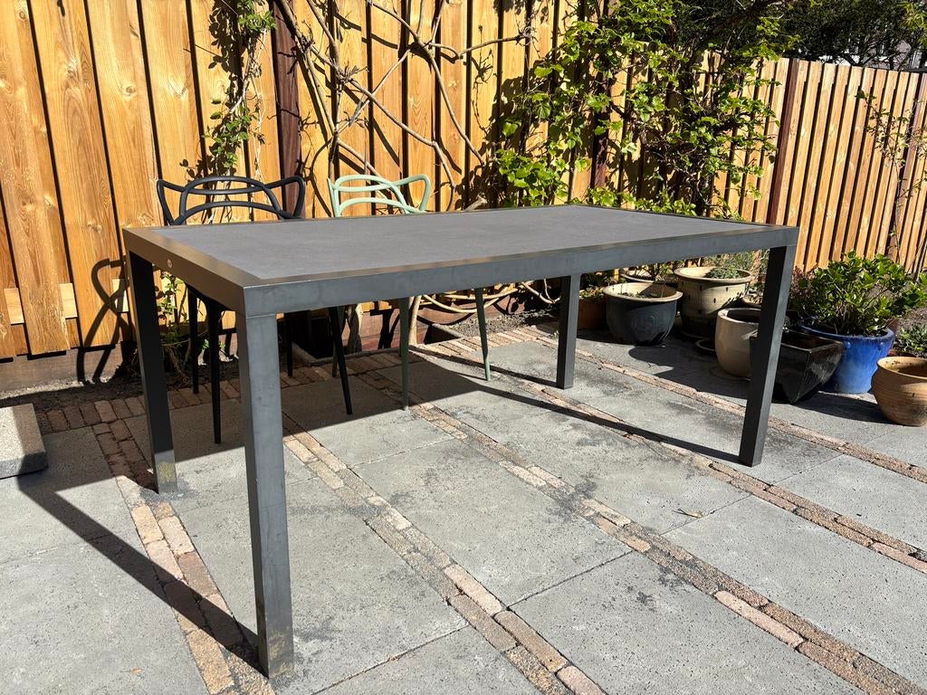 Hartman tuintafel antraciet 160x90cm, Ophalen, Gebruikt, Rechthoekig, Aluminium