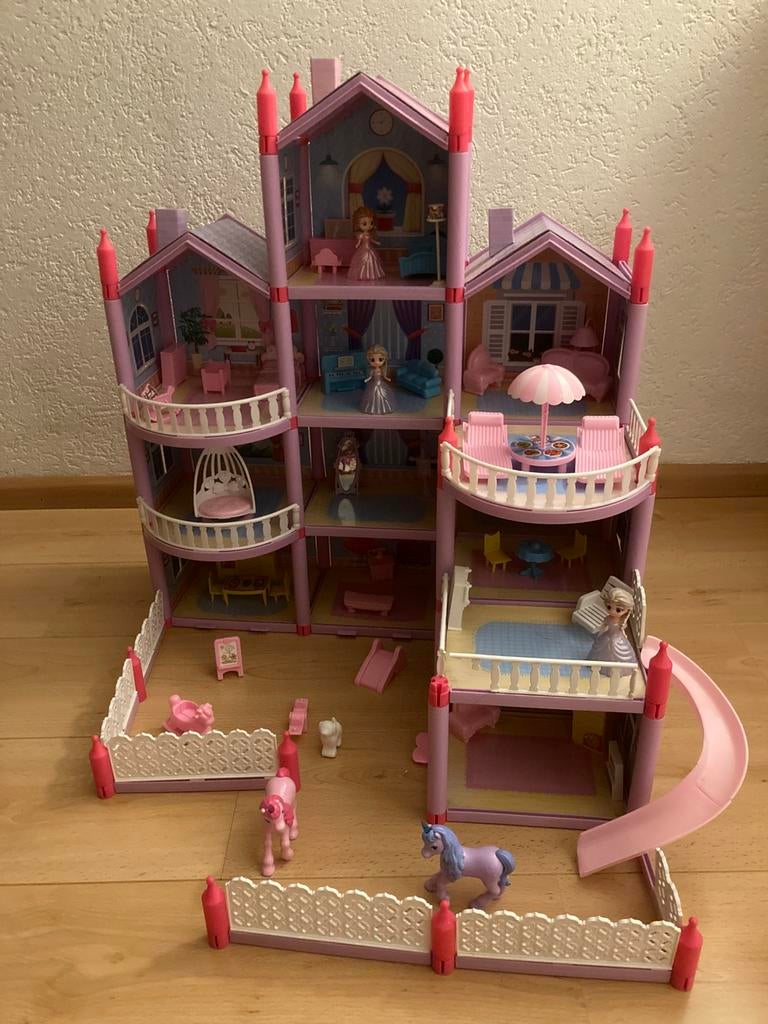 Leuk roze poppenhuis, Ophalen of Verzenden, Zo goed als nieuw, Poppenhuis