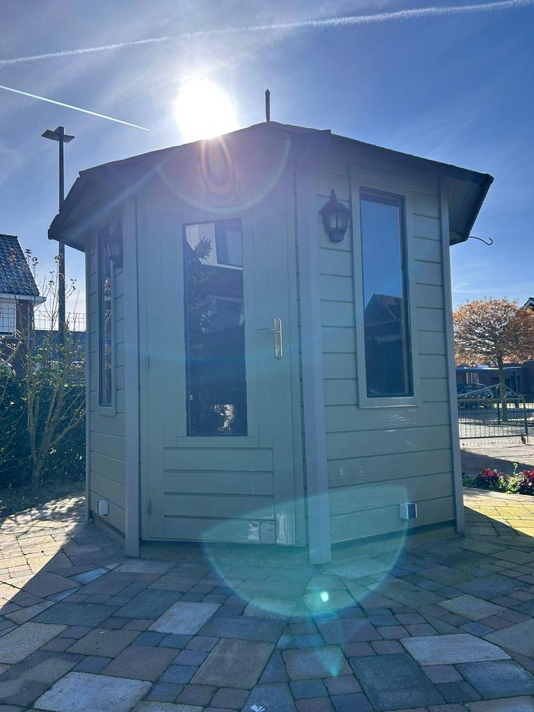 Tuinhuisje 6 kant, gratis op halen., Tuin en Terras, Tuinhuizen, Gebruikt, Tuinhuis, Hout, Ophalen