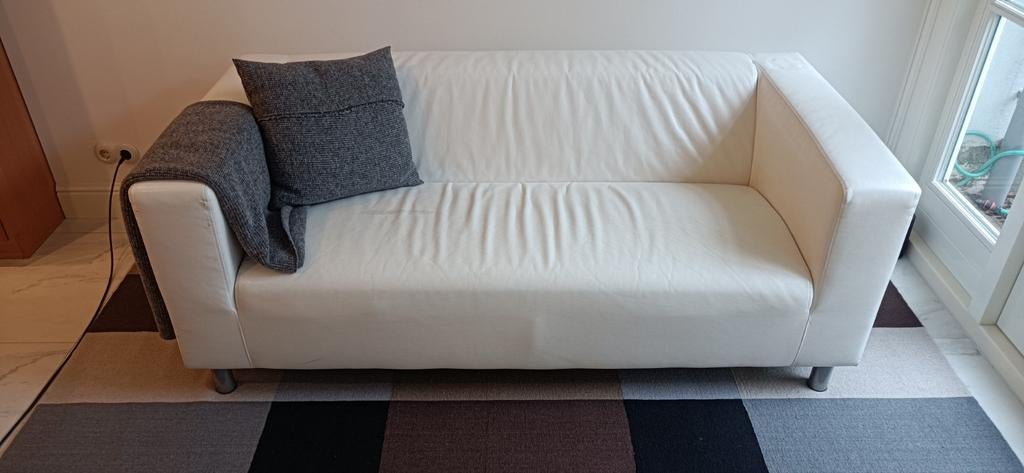 Witte IKEA klippan 2 zits bank, Huis en Inrichting, Ophalen, Gebruikt, 150 tot 200 cm, Tweepersoons