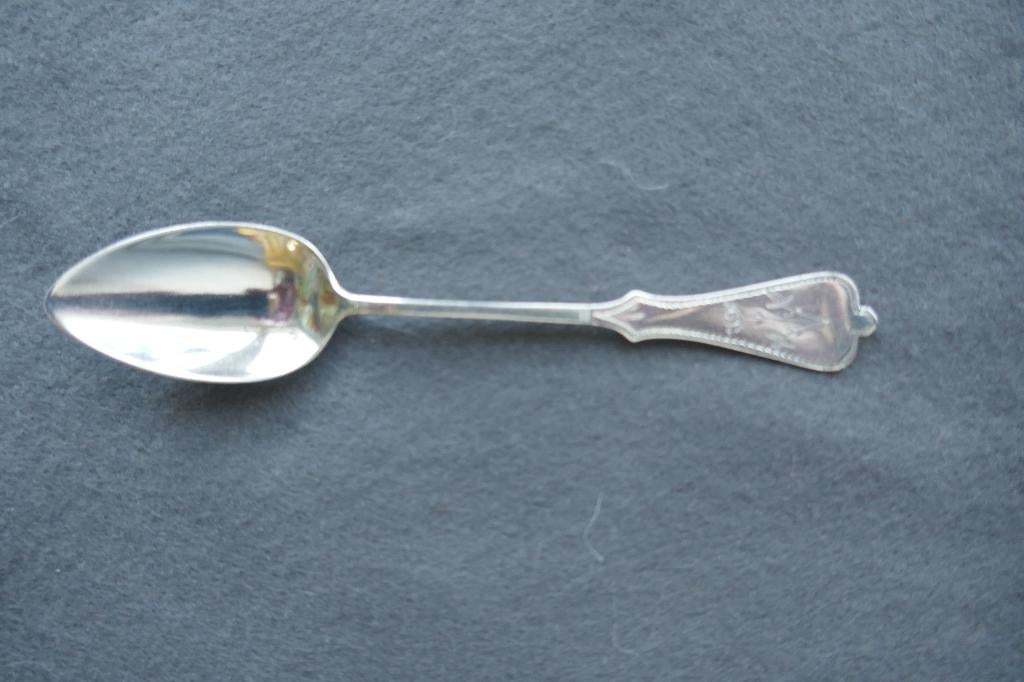 Gerritsen theelepel bloem uiteinde mt = g.z. Zwaardje 11 cm, Ophalen of Verzenden