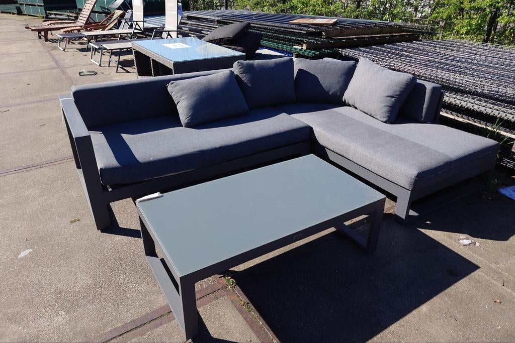 Grijze loungeset met chaise longue, Ophalen, -, -, Bijzettafel