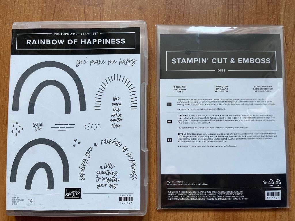 Stampin' Up! Rainbow of Happiness & Brilliant rainbow dies, Ophalen of Verzenden, Zo goed als nieuw, Clearstamp