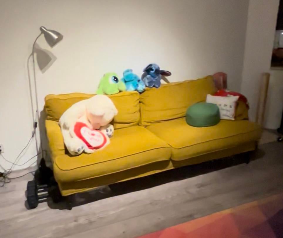 Ikea Stocksund tweezitsbank met unieke gele hoes, Ophalen, Gebruikt, 150 tot 200 cm, Tweepersoons