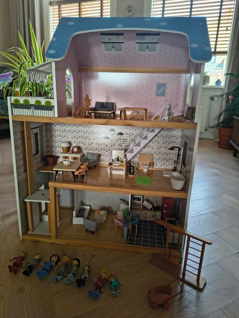 Poppenhuis, volledig uitgerust, Ophalen, Poppenhuis