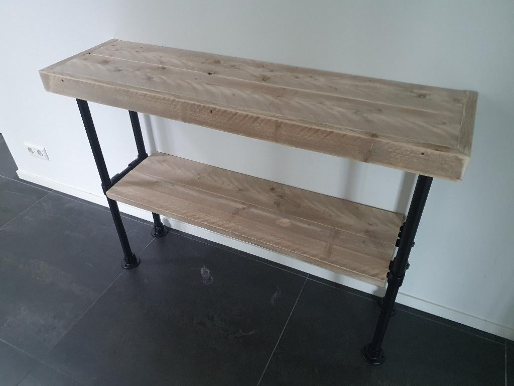 Unieke kwaliteit sidetable van steigerhout in elke maat/vorm, Huis en Inrichting, Tafels | Sidetables, Ophalen, Nieuw, 150 tot 200 cm