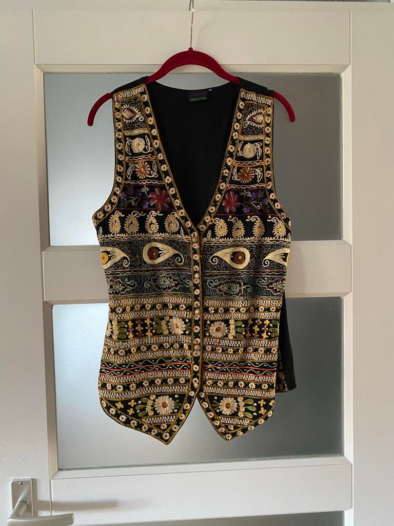 Vintage geborduurd gilet van Peek & Cloppenburg - Maat 38, Kleding | Dames, Ophalen of Verzenden, Zo goed als nieuw