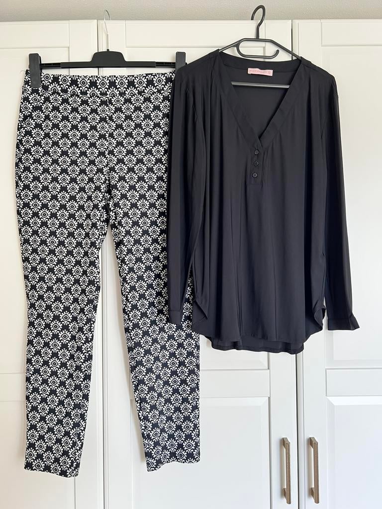 Studio anneloes set evi blouse XL & kate ornament broek L, Zwart, Maat 46/48 (XL) of groter, Ophalen of Verzenden, Zo goed als nieuw