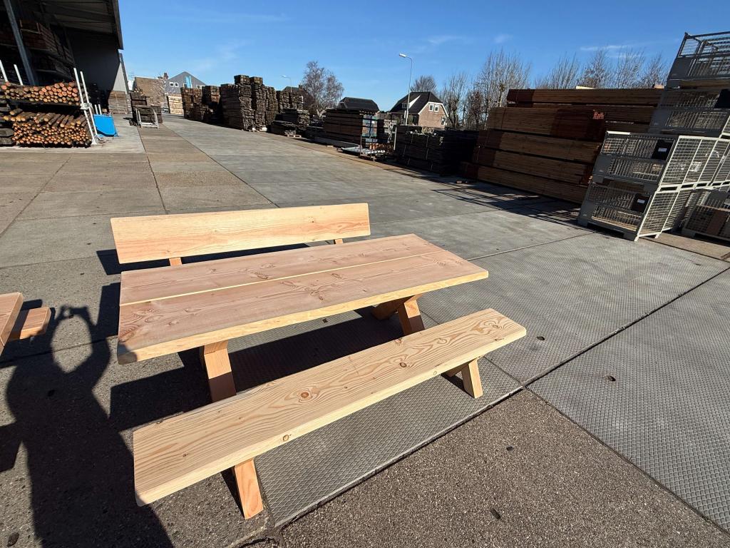 Douglas tuinset 200 cm – Kruispoot tafel + bank met en zonde, Hout@hameren.nl, Hertog van beijerenstraat 2a, Nieuw, Ophalen of Verzenden