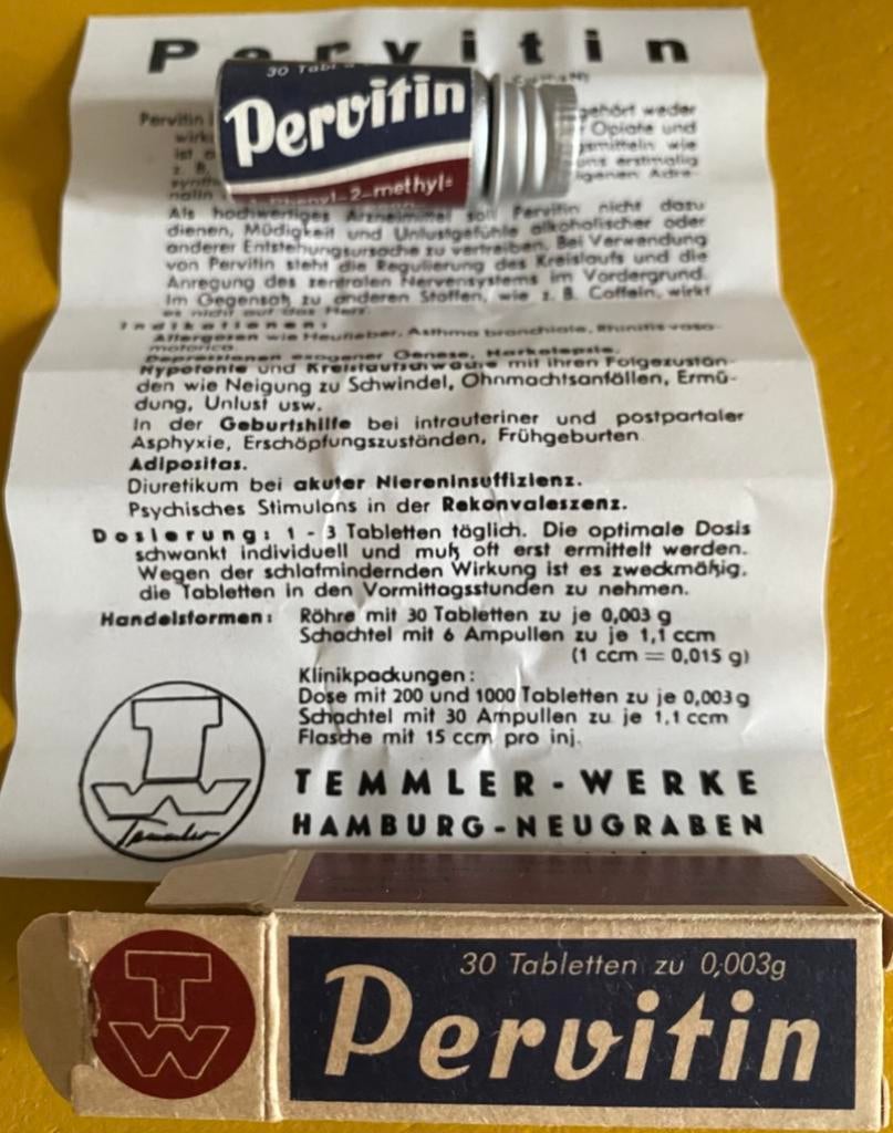 Pervitin Pervitine Duits wo2, Ophalen of Verzenden, Duitsland