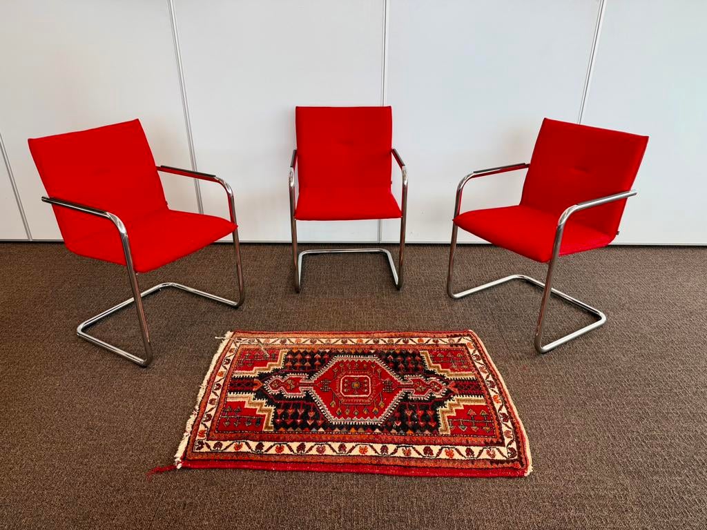 Nederlands Design Arco Retro Design Stoelen - Rood, Huis en Inrichting, Overige materialen, Drie, Ophalen of Verzenden, Rood