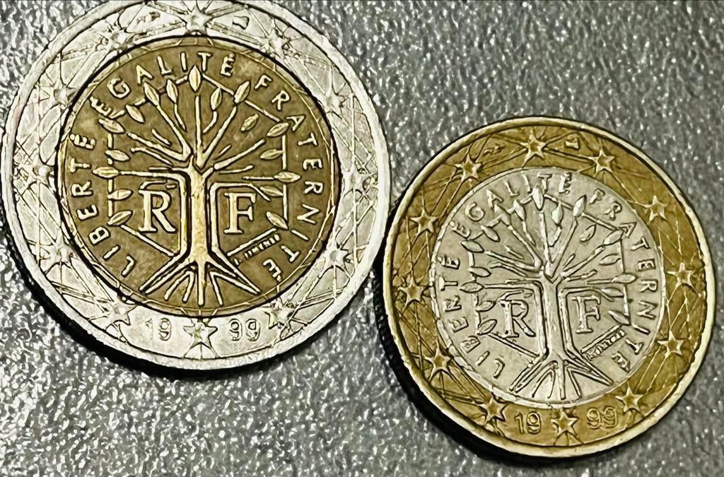 Franse 1 en 2 Euro munten uit 1999, Ophalen of Verzenden, Frankrijk, Overige waardes, Setje
