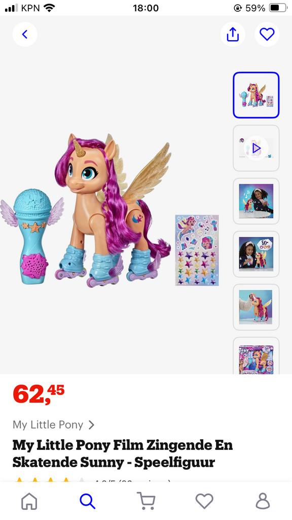 My Little Pony Zingende en Skatende Sunny, Ophalen, Zo goed als nieuw