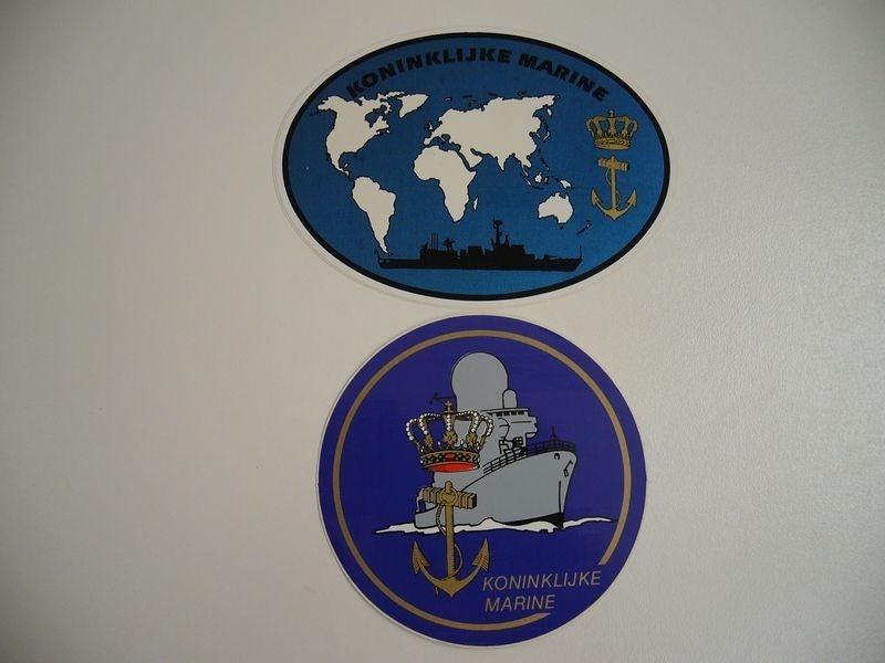 9 Stickers Koninklijke Marine, Verzamelen, Militaria | Algemeen, Ophalen of Verzenden, Marine, Nederland, Embleem of Badge