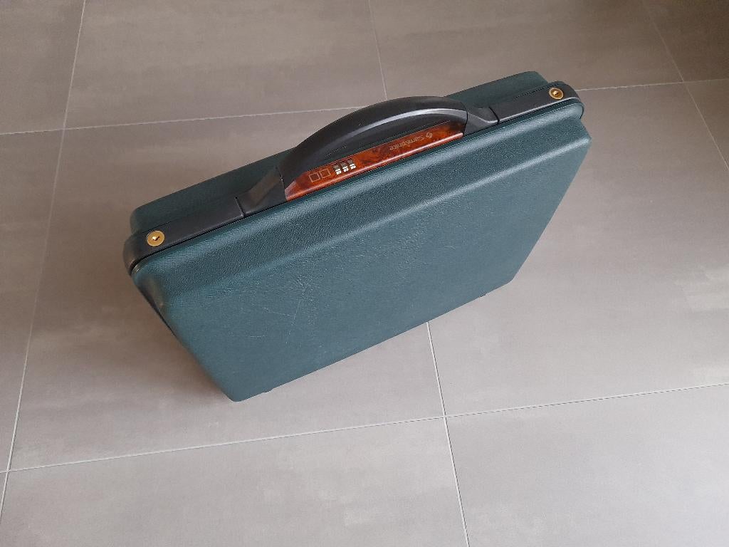 Aktekoffer Samsonite donkergroen, Gebruikt, Hard kunststof, Slot, Minder dan 50 cm