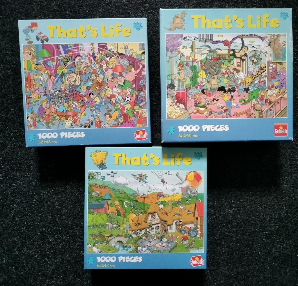 3 thats life puzzels - compleet, Ophalen of Verzenden, 500 t/m 1500 stukjes, Zo goed als nieuw