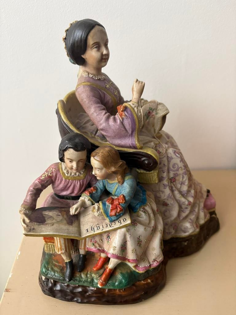 Antiek Meissen Stijl porseleinen inktstel 19e eeuw, Ophalen of Verzenden, Gebruikt, Mens