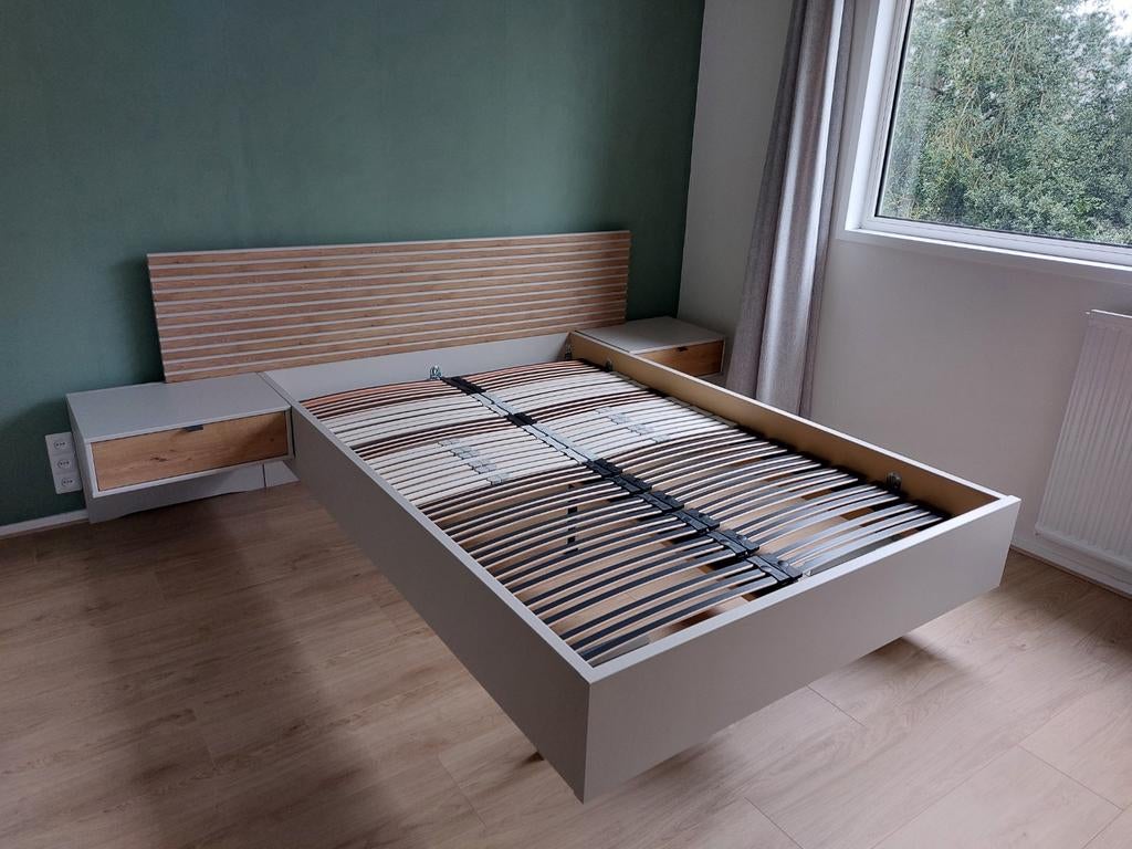 Tweepersoonsbed, Ophalen, Gebruikt, 210 cm, Tweepersoons