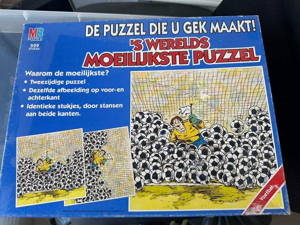 Puzzel dubbelzijdig voetbal, Ophalen, 500 t/m 1500 stukjes