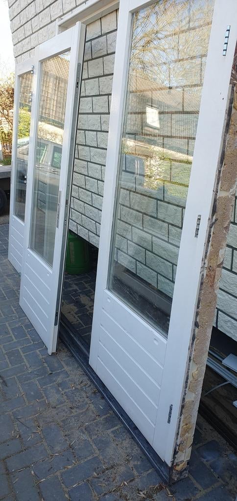 Tuindeuren openslaande deuren Met kozijn DTS dorpel + enkele, Deurkozijn, Ophalen of Verzenden, Zo goed als nieuw, 150 tot 225 cm