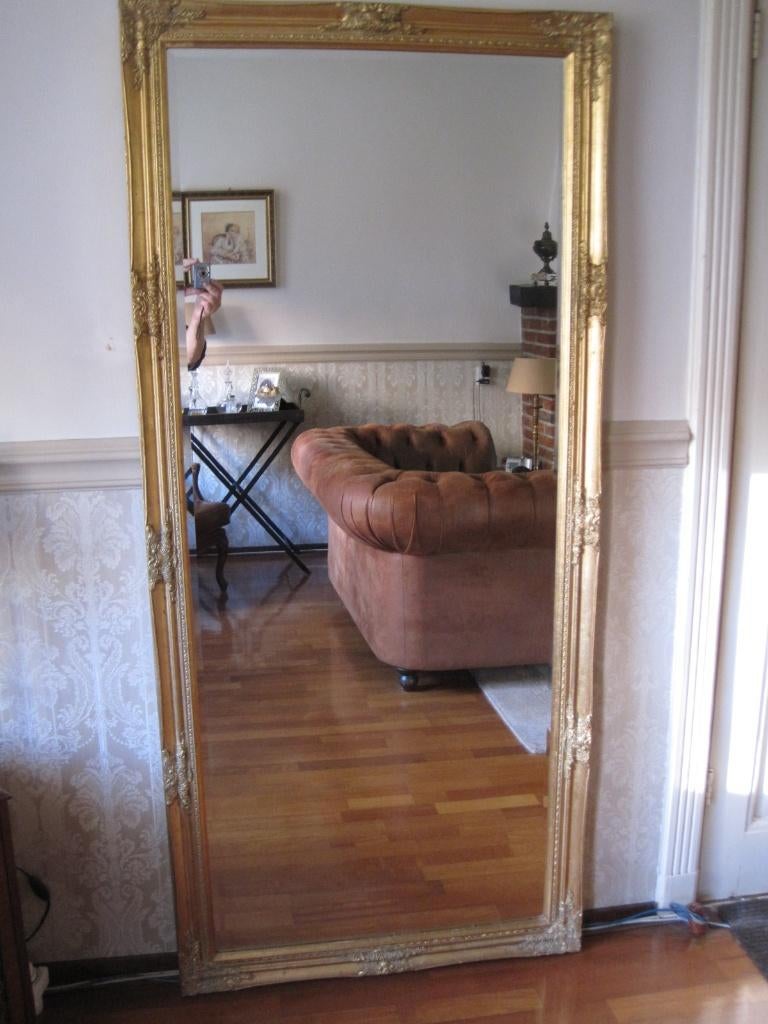 TE KOOP GEVRAAGD??  BAROKSPIEGEL 183X83cm GOUD OF ZILVER, Ophalen, Minder dan 50 cm, Zo goed als nieuw, Minder dan 100 cm