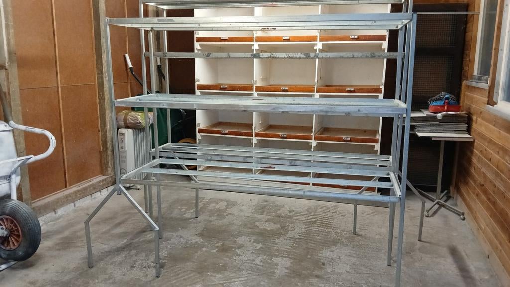 Stelling voor in kas 2 stuks, Doe-het-zelf en Verbouw, Steigers, Ophalen of Verzenden