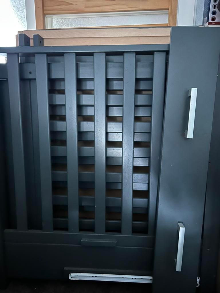 Grijze box, Kinderen en Baby's, Boxen, Ophalen, Gebruikt, Vierkant, In hoogte verstelbaar