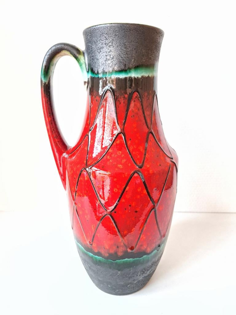 Vintage Scheurich vaas met oor, West-Duitsland, H35cm, Ophalen of Verzenden