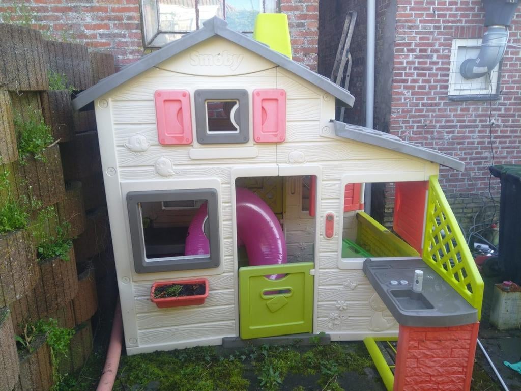 Smoby Speelhuisje met Keuken en Picknicktafel, Ophalen, Gebruikt, Kunststof